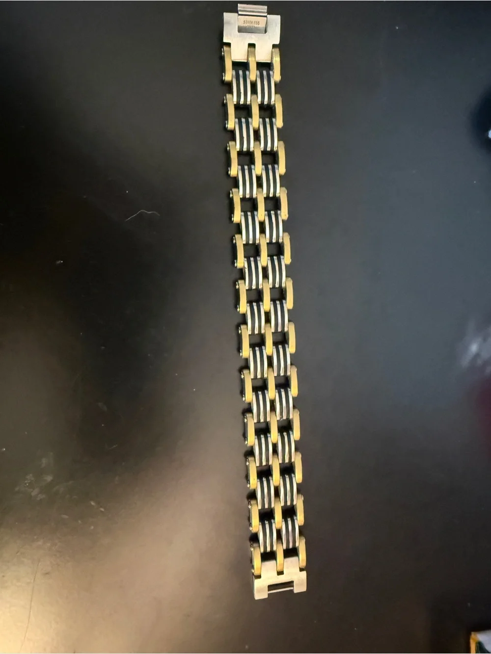 Invicta Gold and Black Stainless Steel Bracelet